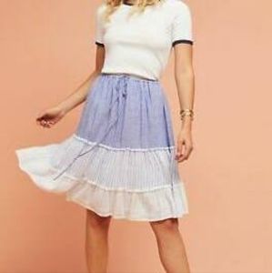 Rails midi tiered blue/white small skirt